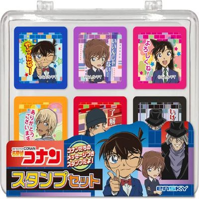 ENSKY Detective Conan Stamp Set, Approx. 3.6 x 4.3 x 1.3 inches (91 x 108 x 34 mm), ABS, Synthetic Rubber, ABS