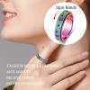Fidget Toys Anxiety Ring for Women Stainless Steel Spinner Ring Fidget Rings Men Adult Silver Rainbow Black Color Pack Size 9 view 3