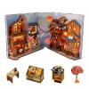 GuDoQi DIY Book Nook Kit, Dollhouse Wood Bookend, Booknook Bookshelf Insert, DIY Miniature Dollhouse Kit, Bookends Model Build for Adult, Gift for Birthday Christmas Day, Sakura Japan Corner view 1