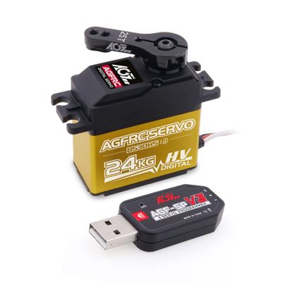 AGFRC B53DHS 24KG High Torque Standard RC Servo and AGF-SPV3 Servo Programmer