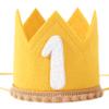 1st Birthday Crown - Yellow First Birthday Hat for Baby Girls/Boys Party Decorations and Supplies view 1