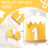 1st Birthday Crown - Yellow First Birthday Hat for Baby Girls/Boys Party Decorations and Supplies view 2