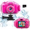 Agoigo Kids Waterproof Camera - Children Underwater HD Video Digital Camcorder, Portable Travel Toy for Toddler - Ideal Christmas Birthday Gifts for Boys Girls Age 3-12 with 32GB Card (Rose Red) view 1