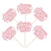 Gyufise 24Pcs Happy Mother's Day Cupcake Toppers Pink Glitter Flower Love Mother Best Mom Cupcake Picks for Happy Mother's Day Theme Women Birthday Party Cake Decorations Supplies view 3