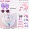 JAZD Pop Its Purse for Girls with Sunglasses, Unicorn Jewelry, Hair Bows & Clips - Little Girls' Princess Pretend Play Toy with Accessories, Ages 3-6 view 2