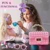JAZD Pop Its Purse for Girls with Sunglasses, Unicorn Jewelry, Hair Bows & Clips - Little Girls' Princess Pretend Play Toy with Accessories, Ages 3-6 view 3