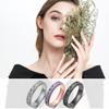 3 Colors Pack Titanium Stainless Steel Fidget Toys Anxiety Ring for Women Spinner Ring Fidget Rings Fidget Spinner Ring Silver Rainbow Black Size 10 view 3