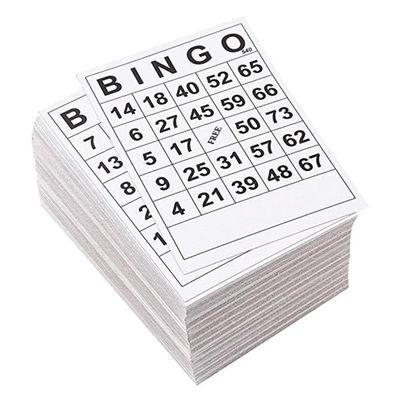 EHJRE Bingo Game Paper Cards Easy Read 60 Sheets Disposable Cards 60 Faces 60 Cards No