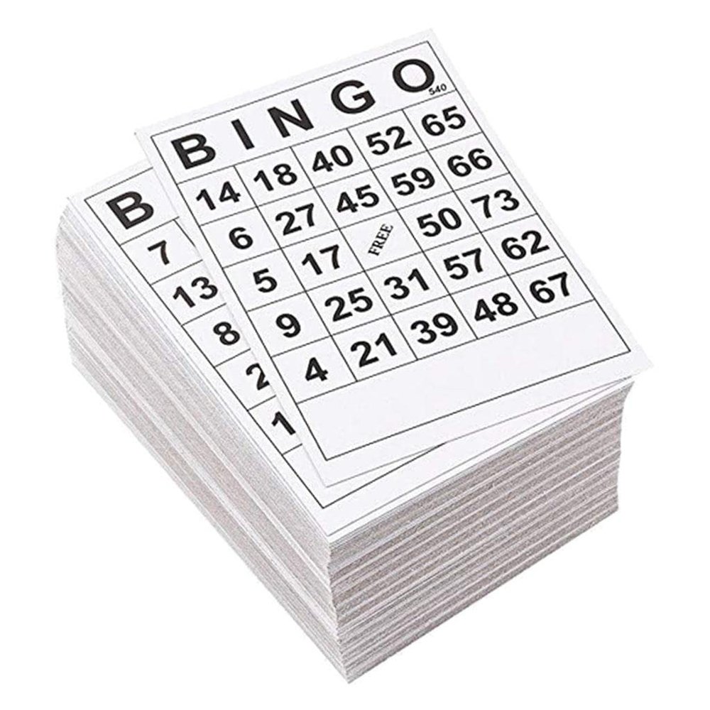 EHJRE Bingo Game Paper Cards Easy Read 60 Sheets Disposable Cards 60 Faces 60 Cards No