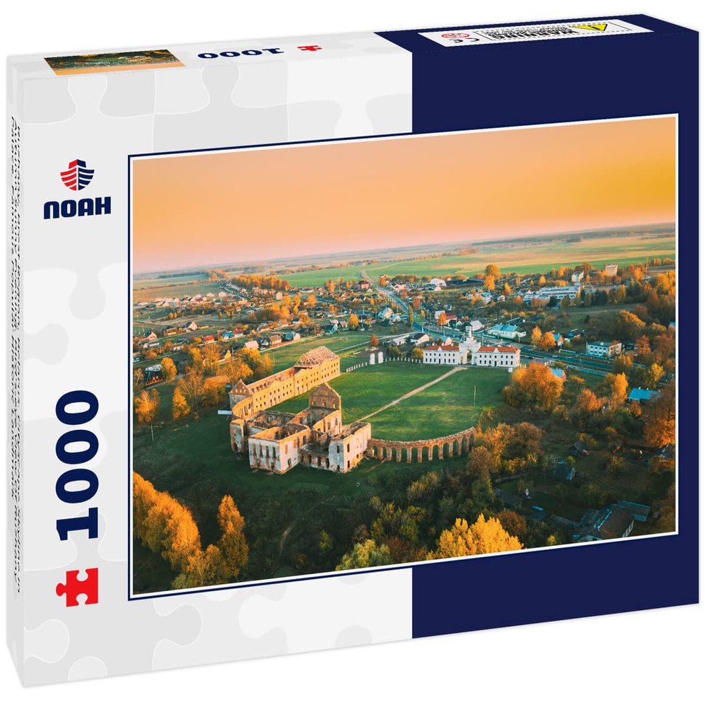 Noah Jigsaw Puzzle Ruzhany, Brest Region, Belarus. Cityscape Skyline in Autumn Sunny Evening. Bird's-Eye View of Ruzhany Palace. Famous Popular Historic Landmark 1000 Pieces