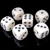 50 Pack 16MM White Dice Set Acrylic Rounded Six Sided D6 Dice Cubes with Black Pips Dots for Board Games, Parties, Fun, DIY view 1