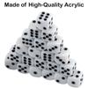 50 Pack 16MM White Dice Set Acrylic Rounded Six Sided D6 Dice Cubes with Black Pips Dots for Board Games, Parties, Fun, DIY view 4
