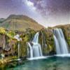 Noah Jigsaw Puzzle Famous Travel Location in Iceland. Kirkjufell Waterfalls at Night 1000 Pieces view 2