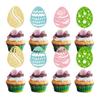 24Pcs Easter Egg Cupcake Toppers Glitter Happy Easter Cupcake Pick Decorations for Easter Spring Theme Babyshower Kids Birthday Party Supplies view 1