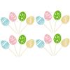 24Pcs Easter Egg Cupcake Toppers Glitter Happy Easter Cupcake Pick Decorations for Easter Spring Theme Babyshower Kids Birthday Party Supplies view 3