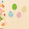 24Pcs Easter Egg Cupcake Toppers Glitter Happy Easter Cupcake Pick Decorations for Easter Spring Theme Babyshower Kids Birthday Party Supplies view 4