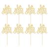 24pcs Happy Easter Cupcake Toppers - Gold Glitter Rabbit Cupcake Picks - Day Theme Baby Shower Kids Birthday Party Cake Decorations view 3