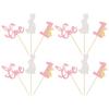 24Pcs Easter Bunny One Cupcake Toppers Some Bunny is One Birthday Decorations Pink Glitter Easter Cake Decorations Bunny Easter Theme Girl Spring Theme First Birthday Party Decorations view 3