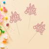 24pcs Happy Rose Gold Glitter Easter Rabbit Carrot Egg Cupcake Picks - Kids Birthday Party Cake Decorations view 4