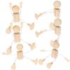 ADOCARN Wooden Animals 18 pcs for Crafts Making Painting Cartoon Peg Figure Robot Decoration DIY Craft Decor Art Joints Wooden Unfinished Adjustable Dolls Figures Movable view 4
