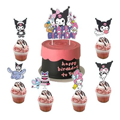 25PCS kuromi and melody Cake Toppers Cupcake Toppers Cake Decorations,kuromi and melody Birthday Party Supplies Decorations (25pcs)