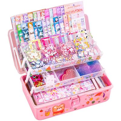 832 PCS Cute Vsco Vinyl Aesthetic Stickers, Luxury Guka Suit+Storage Box, Gooka Stickers/Hand Account for Girls, Kids, Children (X021)