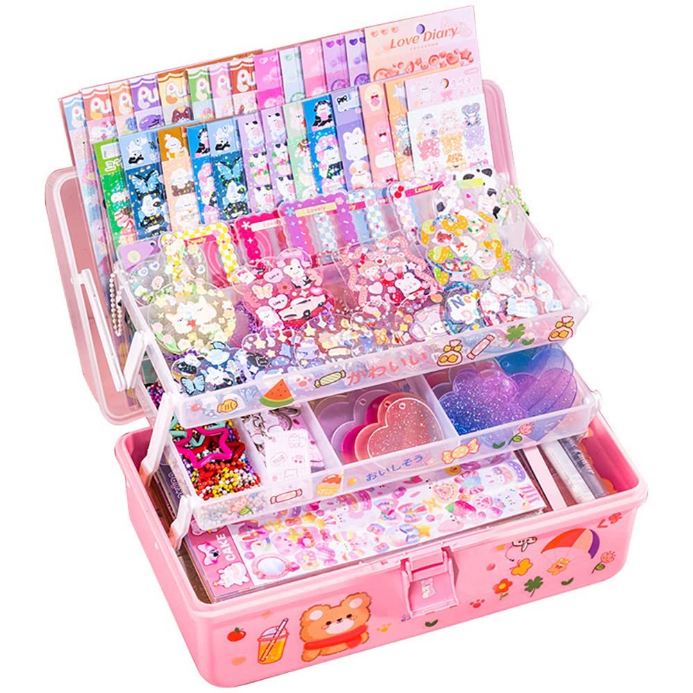 832 PCS Cute Vsco Vinyl Aesthetic Stickers, Luxury Guka Suit+Storage Box, Gooka Stickers/Hand Account for Girls, Kids, Children (X021)