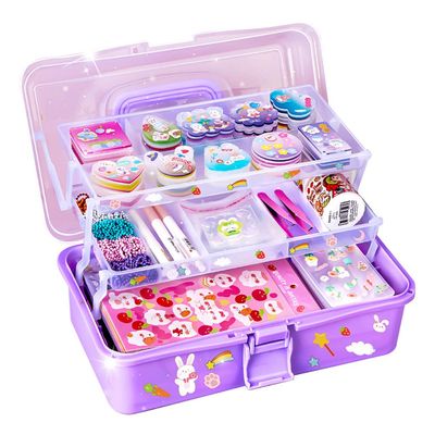 Ruyumei 832 PCS Cute Vsco Vinyl Aesthetic Stickers, Luxury Guka Suit+Storage Box, Purple Gooka Stickers/Hand Account for Girls, Kids, Children (X022)