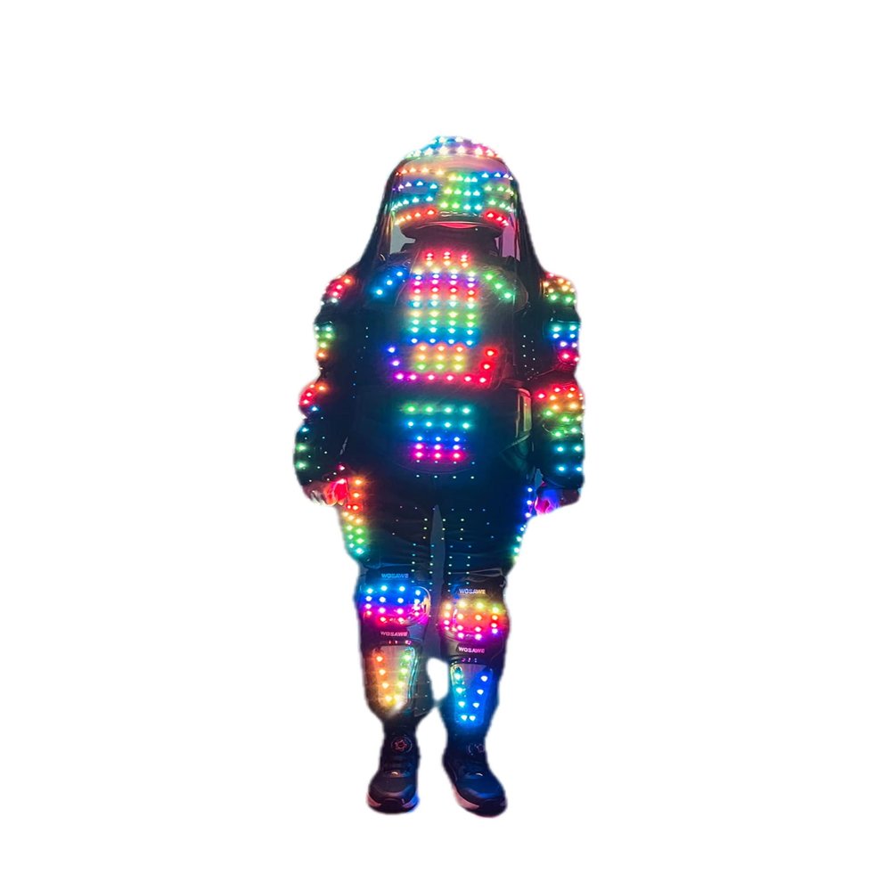 Remote Control LED Robot Costumes Lights Costume LED Robot Suit For Dancer Party Performance Music Festival (L)