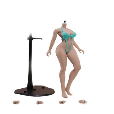 1/6 Scale Female Body,12inch Super Flexible Female Large Bust Anime Tall Seamless Action Figure Body Collectible (S51A Suntan Skin with Undetachable Feet)