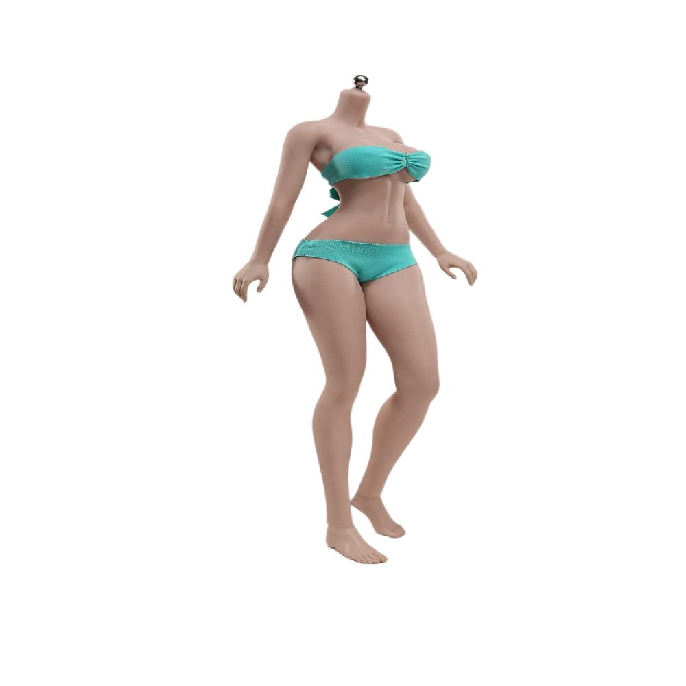 1/6 Scale Female Body,12inch Super Flexible Female Large Bust Anime Tall Seamless Action Figure Body Collectible (S51B Suntan Skin with Detachable Feet)