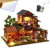 TOPBSFARNY 3D Wooden Assembly Dollhouse kit DIY Miniature Japanese Style Painting Style Courtyard Scene Building with Dust Cover and Music Creative Gift (P015-ZY) view 1