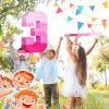 Sratte Number Piata Pink Piata Birthday Decorations Gradient with Stick Blindfold Confetti for Girls Boys Birthday Anniversary Party Decorations Supplies(Number 3) view 3