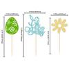 24 Pcs Oh Baby Cupcake Toppers - Blue Glitter Babyshower Cake Picks - Happy Easter Bunny & Spring Theme Boy Birthday Party Decorations view 3
