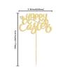 24pcs Happy Easter Cupcake Toppers - Gold Glitter Bunny Ear Cupcake Picks - Day Theme Baby Shower Kids Birthday Party Cake Decorations view 2