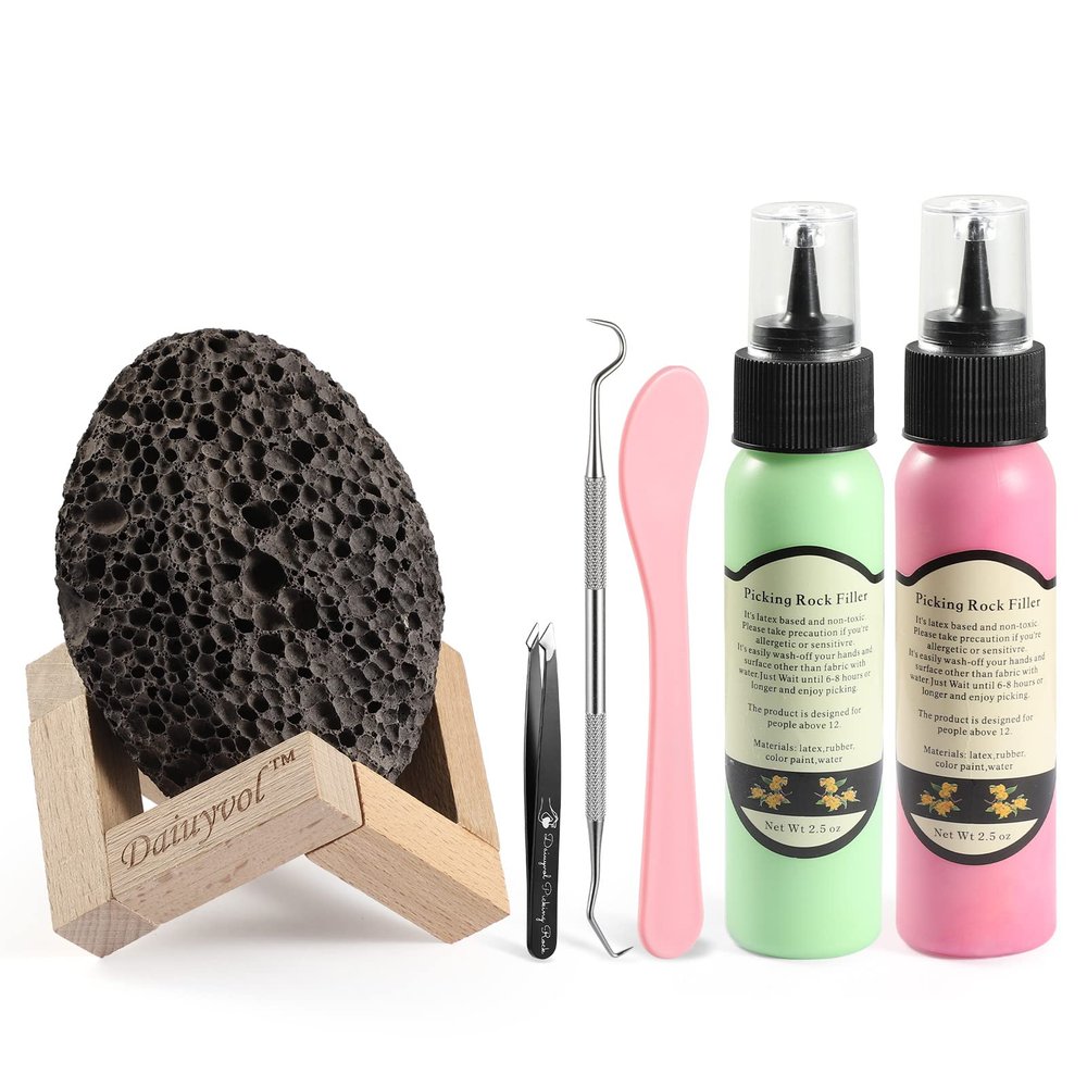 Fidget Picking Stone Kit for Anxiety Relief ADHD OCD Dermatillomania, Fidget Toys,Adult Fidget Toy for Anxiety Relief Therapy,Pick Peel Calming Stone,Fidget Toy Great Gift for Adults