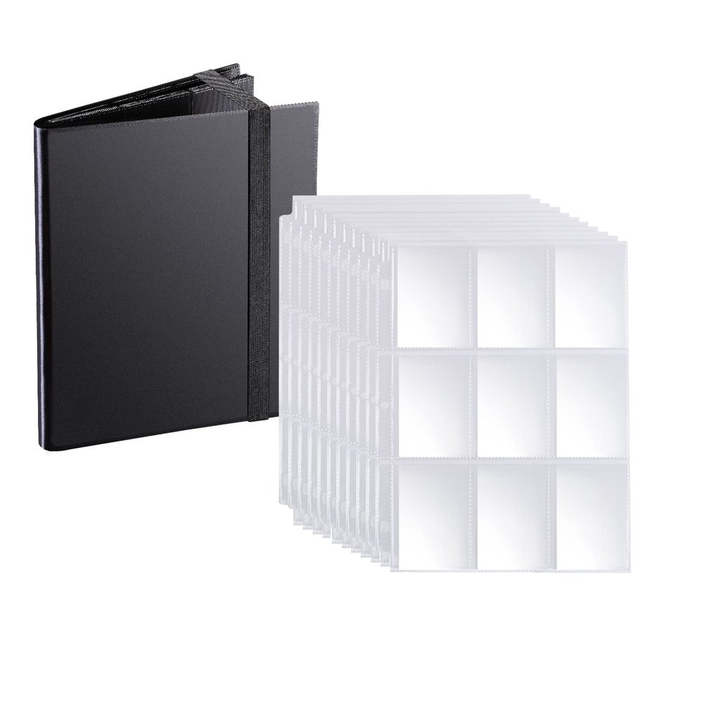 540 Pockets Premium Double Side Trading Card Sleeves Pages for 3 Ring Binder + 360 Side Loading Hockey Card Binders for MTG, TCG, Sports, Football, Baseball Cards