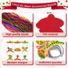 24PCS Cinco de Mayo Party Favors, 12PCS Cinco de Mayo Hats 12PCS Mexican Necklace, Fiesta Paper Hat Sombrero Metallic Felt Necklaces Bead, Cactus Maracas Decor for Mexican Carnival Party Supplies view 3