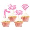 24Pcs Glitter Pink Happy Mother's Day Cupcake Toppers Super Mom Cupcake Picks Best Mom Food Picks for Mother's Birthday Cupcake Decorations Mother's Day Party Decorations view 1