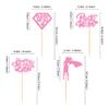 24Pcs Glitter Pink Happy Mother's Day Cupcake Toppers Super Mom Cupcake Picks Best Mom Food Picks for Mother's Birthday Cupcake Decorations Mother's Day Party Decorations view 2