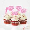24Pcs Glitter Pink Happy Mother's Day Cupcake Toppers Super Mom Cupcake Picks Best Mom Food Picks for Mother's Birthday Cupcake Decorations Mother's Day Party Decorations view 4