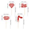 24Pcs Glitter Red Happy Mother's Day Cupcake Toppers Super Mom Best Mom Cupcake Picks for Happy Mother's Day Theme Mom's Birthday Party Cake Decorations view 2