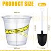 WILLBOND 120 Pcs Construction Party Cups Construction Party Favors Disposable Dump Truck Cup Clear Plastic Cups with Shovel Shape Dessert Spoon for Construction Themed Birthday Party (Simple, 9oz) view 2
