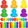 Karenhi 144 Pcs Rainbow Party Supply 7'' 9'' Paper Dinner Plates Colorful view 1