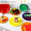 Karenhi 144 Pcs Rainbow Party Supply 7'' 9'' Paper Dinner Plates Colorful view 4
