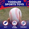 Toysery Foam Sports Balls Toddler Toys Set with Carry Bag - Includes Football, Soccer Ball, Tennis Ball, Basketball, Baseball, Kickball, & 3 Fresbee Discs - Soft Balls for Kids and Toddlers Ages 1-3 view 2