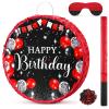 Sinmoe Birthday Piata with Stick Blindfold and Confetti Large Piata for Adult Men Women Birthday Party Supplies Decoration Wedding Anniversary(Red and Black) view 1