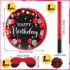 Sinmoe Birthday Piata with Stick Blindfold and Confetti Large Piata for Adult Men Women Birthday Party Supplies Decoration Wedding Anniversary(Red and Black) view 2