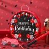 Sinmoe Birthday Piata with Stick Blindfold and Confetti Large Piata for Adult Men Women Birthday Party Supplies Decoration Wedding Anniversary(Red and Black) view 4
