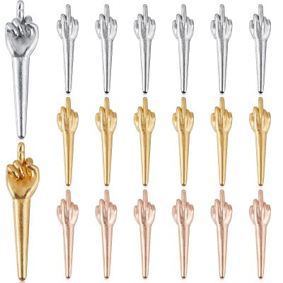 Jexine 18 Pcs Metal Cribbage Board Pegs Fit 1/8 Holes Funny Finger Gesture 3 Colors Unique Cribbage Pegs for Traditional Board Accessories(Middle)